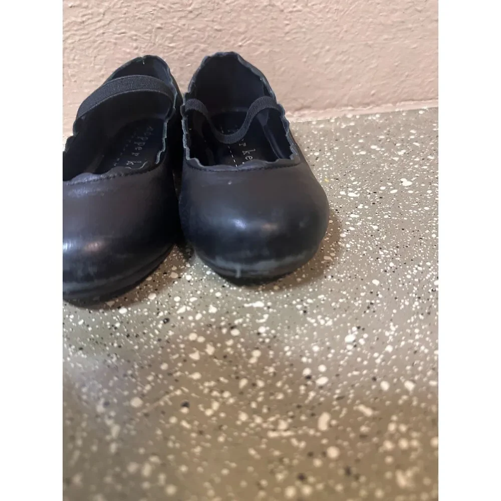 Copper Key Girls Black Ballet Flats with Elastic Strap – Size 10‎